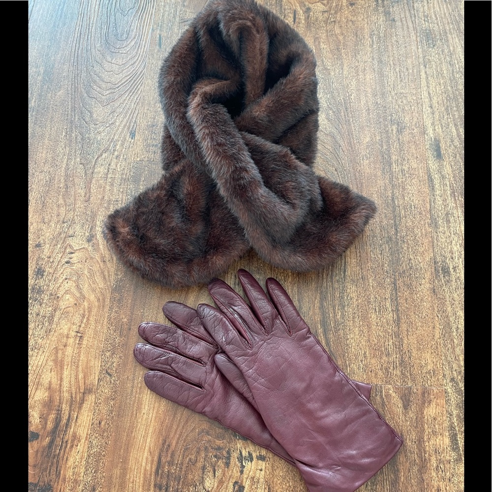 leather cashmere leather gloves